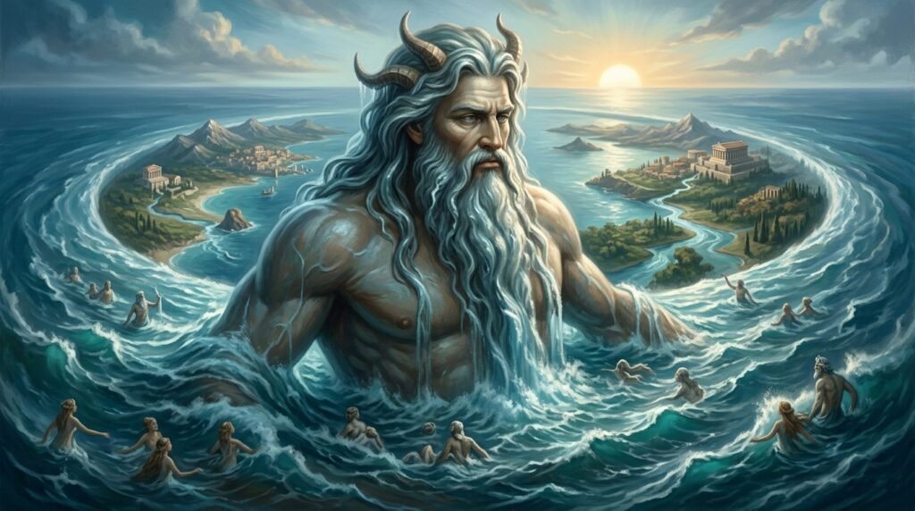 Oceanus, the Titan who personifies the river circling the world