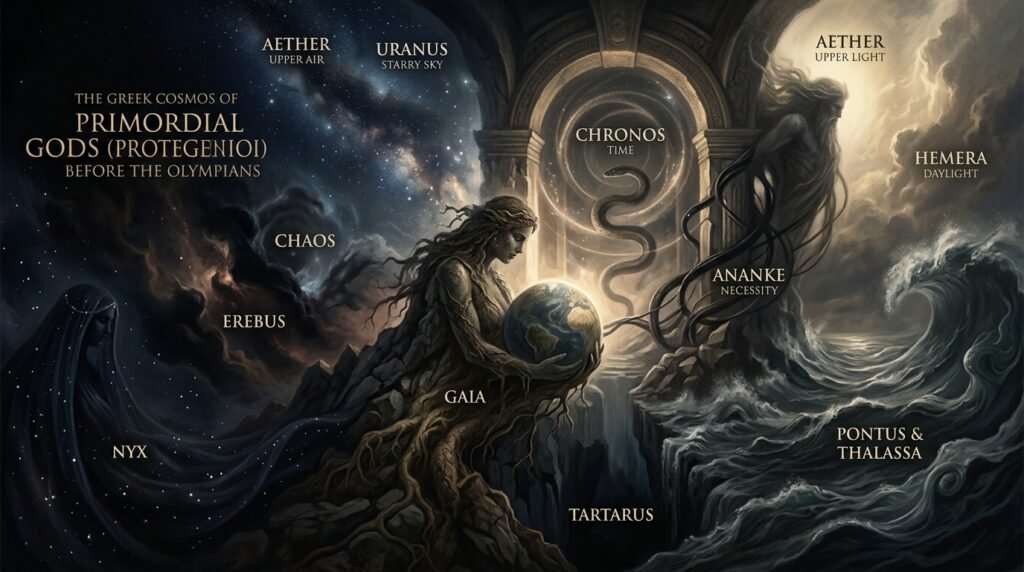 The twelve primordial gods of Greek mythology