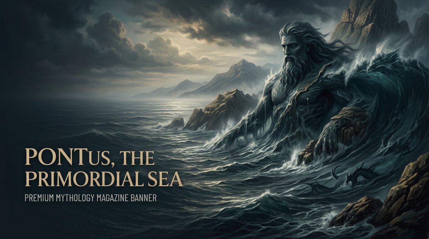 Pontus, the primordial Greek sea god, depicted rising from the ocean