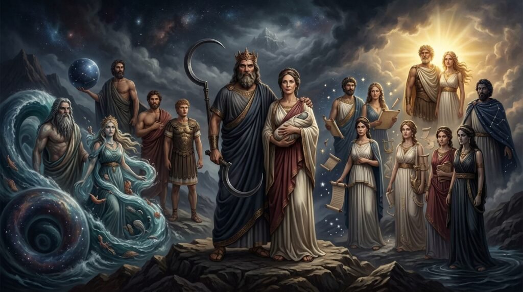 The Titans of Greek mythology, the second generation of gods
